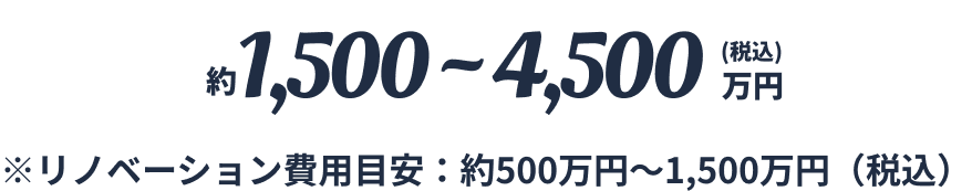 約1,500〜4,500万円（税込）